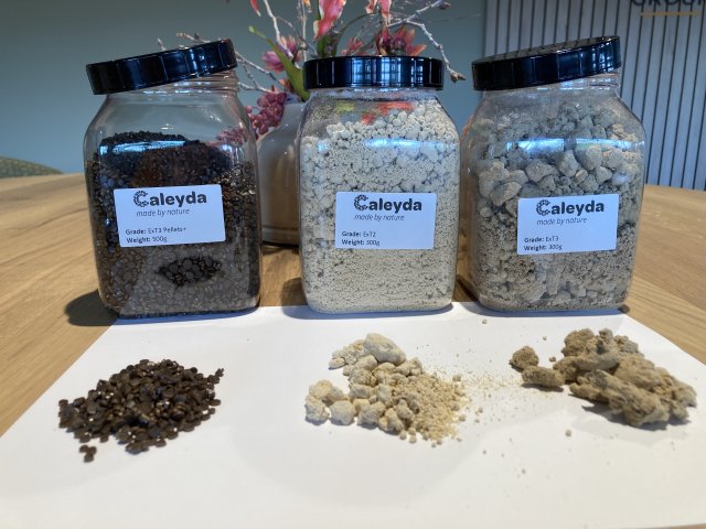 Caleyda, de productnaam van de natuurlijke afbreekbare plasticvervanger uit afvalwater