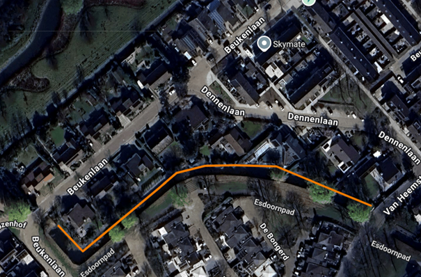 Kaart werkzaamheden aan de beschoeiingen in Fijnaart