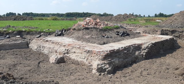 Opgegraven restant van het kasteel van Wouw
