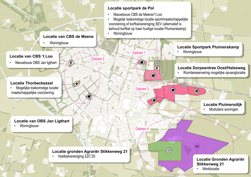 Plattegrond met locaties schuifpuzzel Zelhem