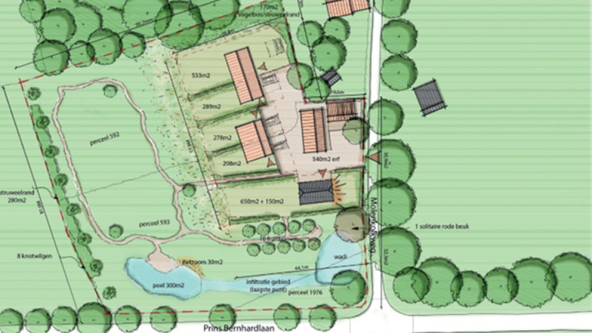 Woningbouwplan voor 5 woningen aan Molenkolkweg in Steenderen
