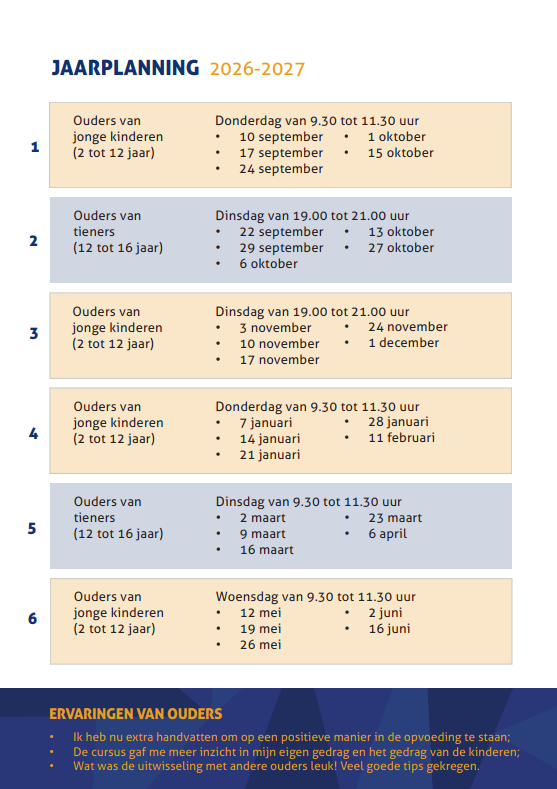 Jaarplanning 2026-2027