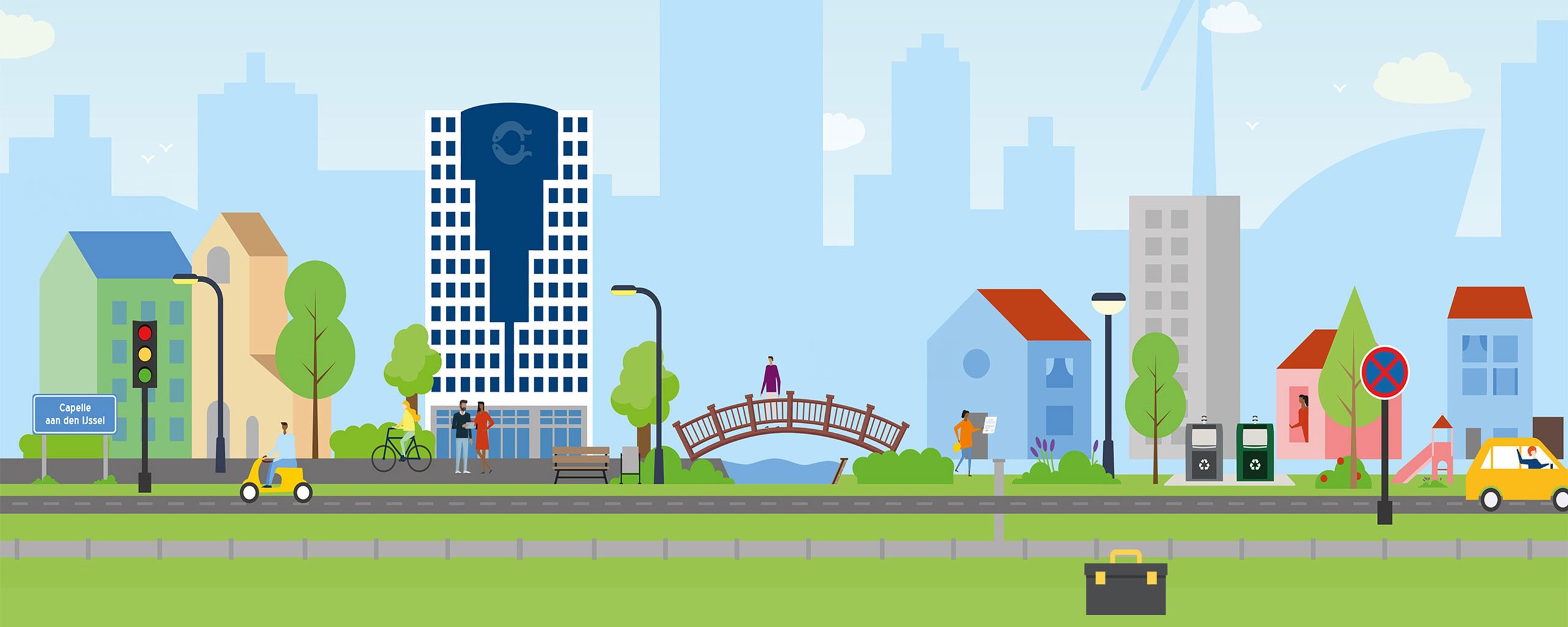 illustratie gebouwen gemeente Capelle aan den IJssel