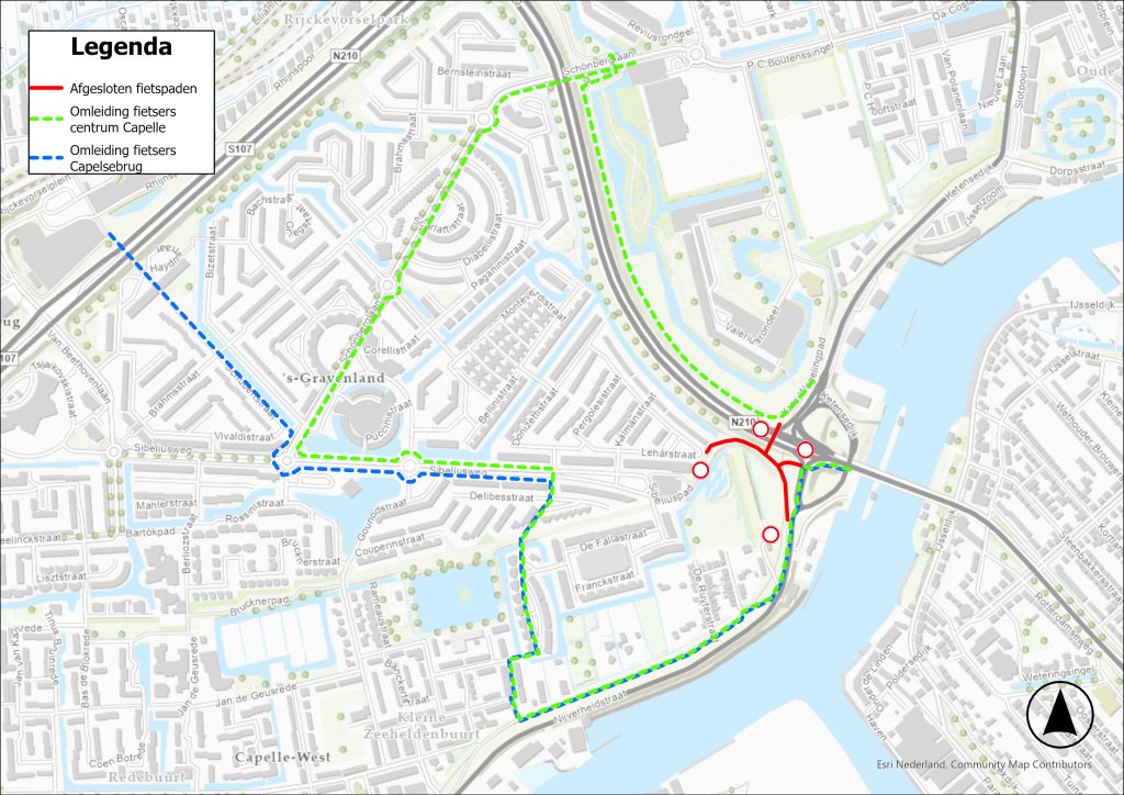 Omleiding fietsroute werkzaamheden 6-5 t/m 18/6