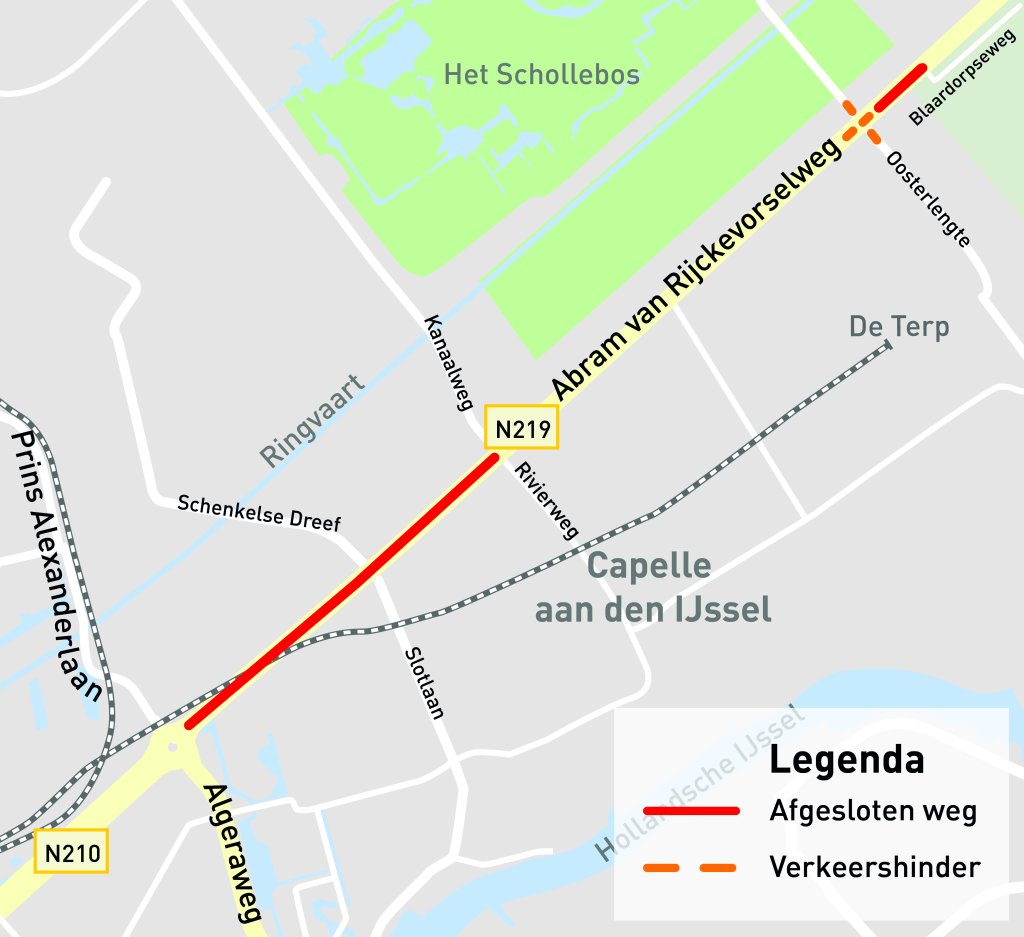 Overzichtskaart werkzaamheden Capelseplein