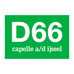 Logo van de politieke partij D66