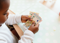 Kind bekijkt geld