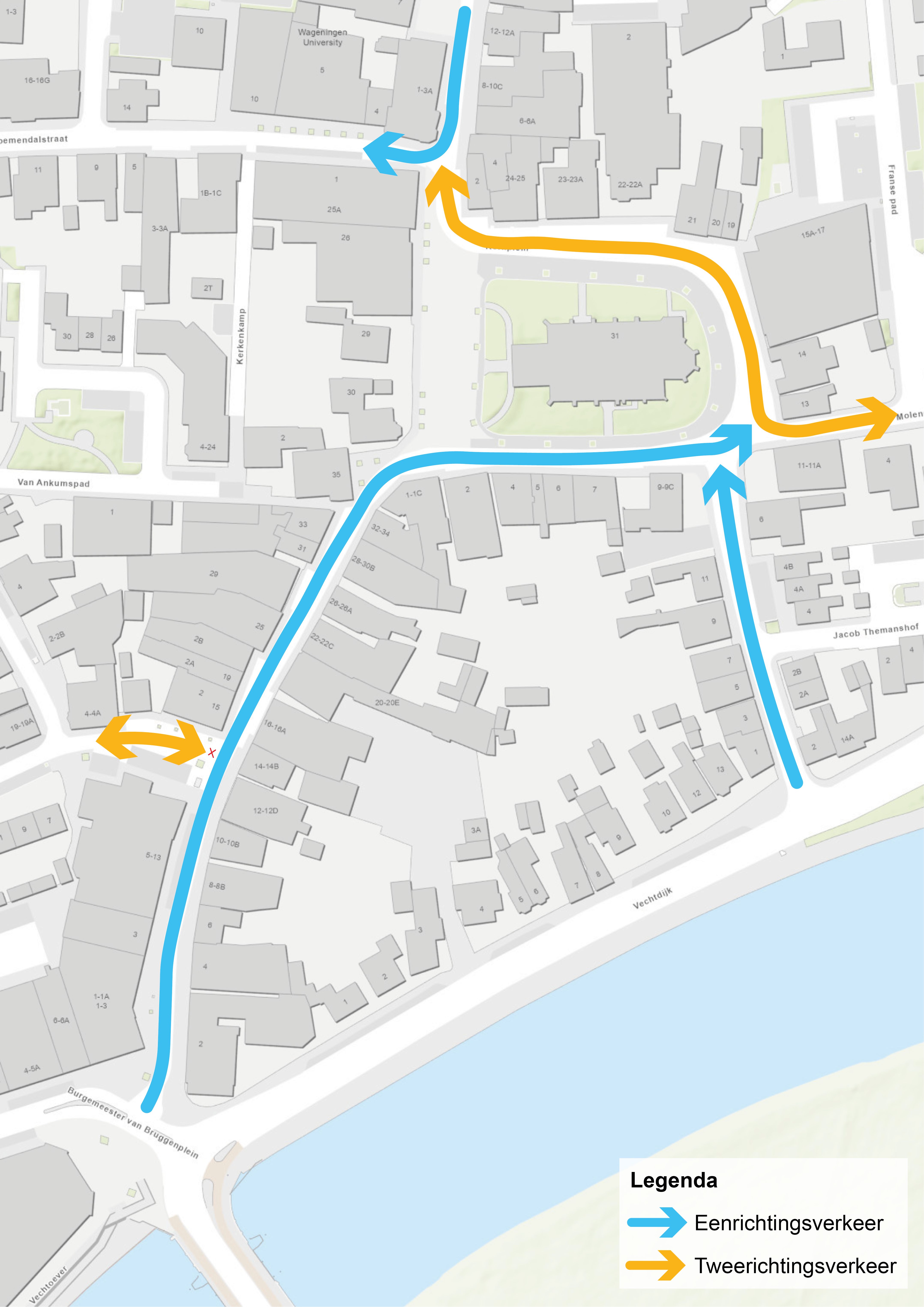 rijrichting klimaatwinkelstraat juli 2024