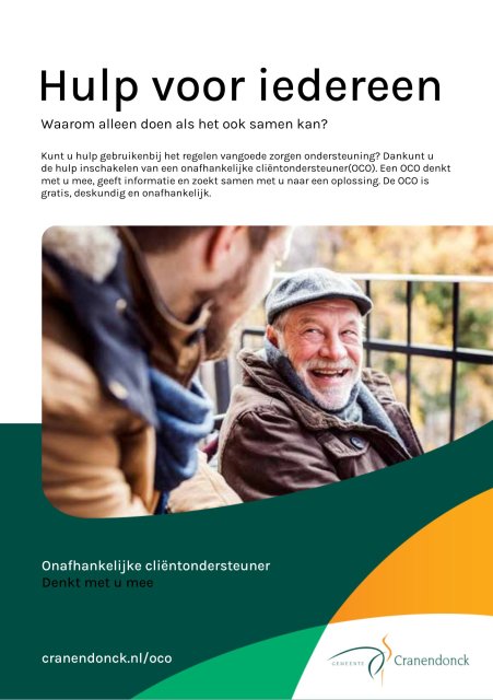 Flyer over gratis onafhankelijke cliëntondersteuning in gemeente Cranendonck
