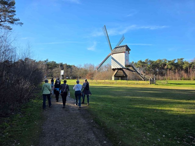 Wandelende mensen in de natuur
