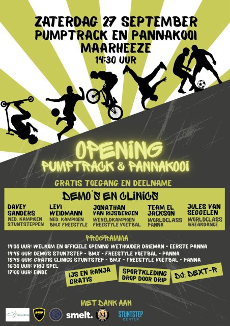 Flyer van het openingsevenement