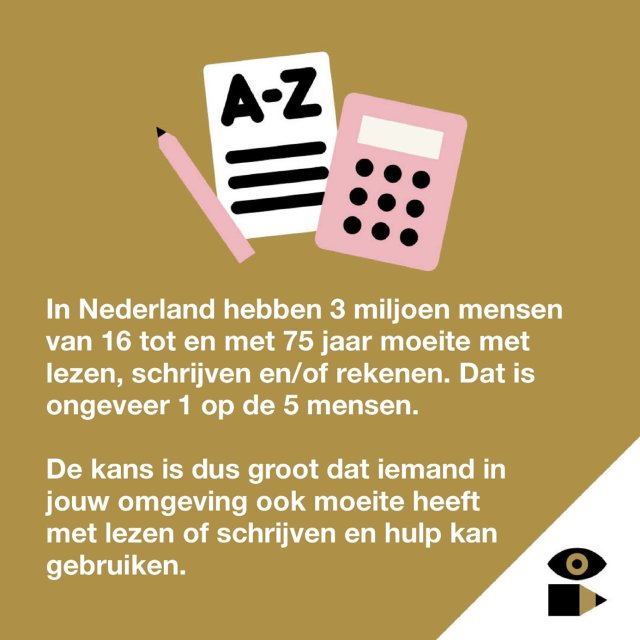 Flyer van de week van lezen en schrijven