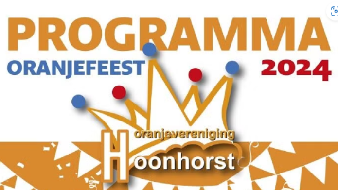 Uitnodiging Oranjefeest Hoonhorst
