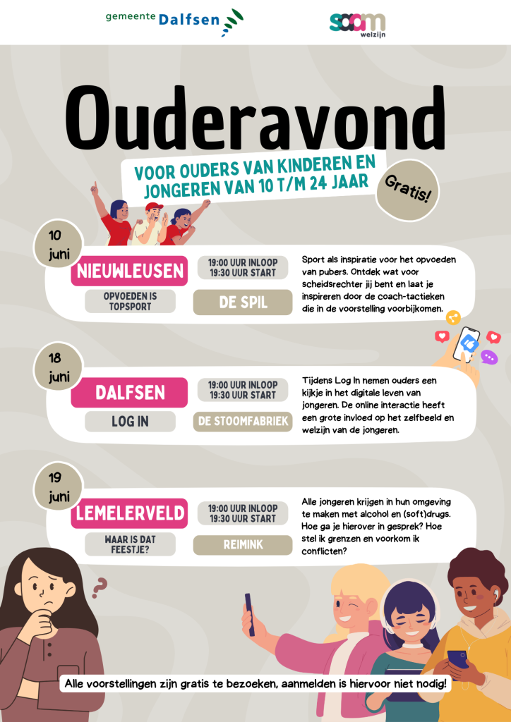 Poster ouderavonden in juni 2025