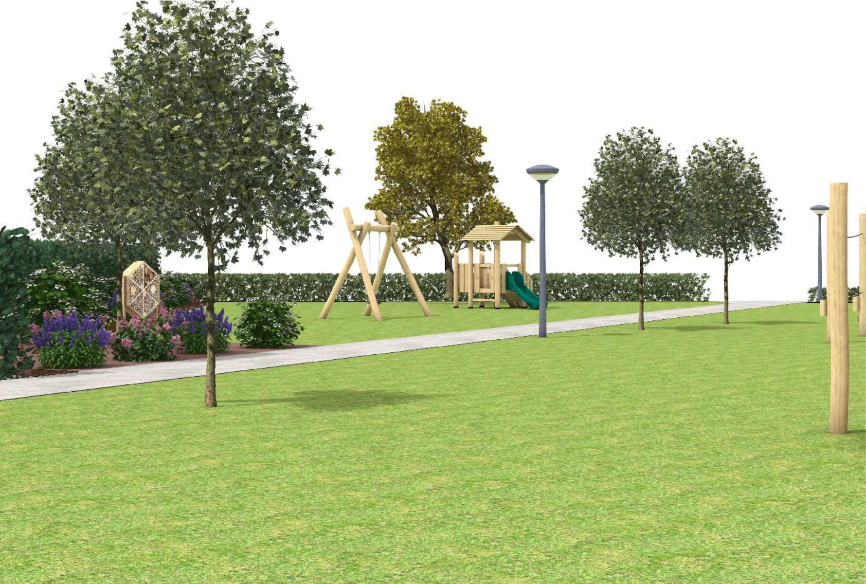 Afbeelding van het ontwerp van het speelveld, zijaanzicht 1