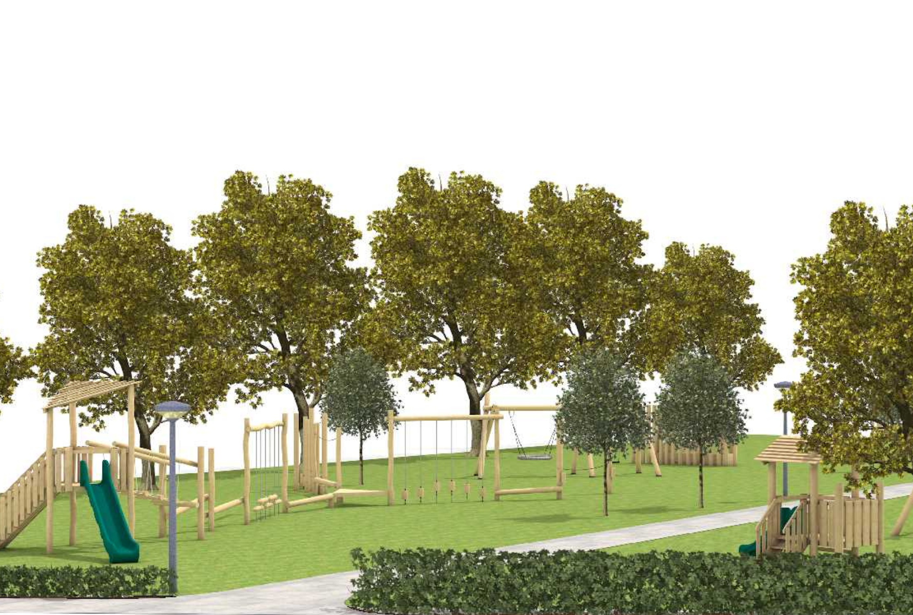 Afbeelding van het ontwerp van het speelveld, zijaanzicht 3