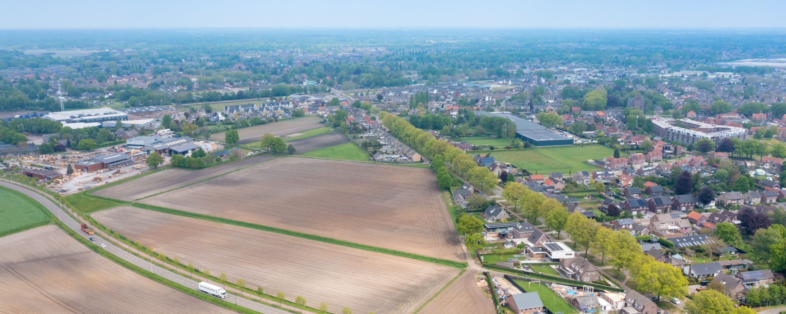 Luchtfoto van het gebied De Grote Bottel in Deurne.