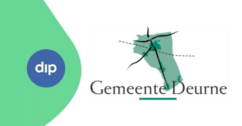 Logo's DIP en Gemeente Deurne, samenwerking voor het webarchief.