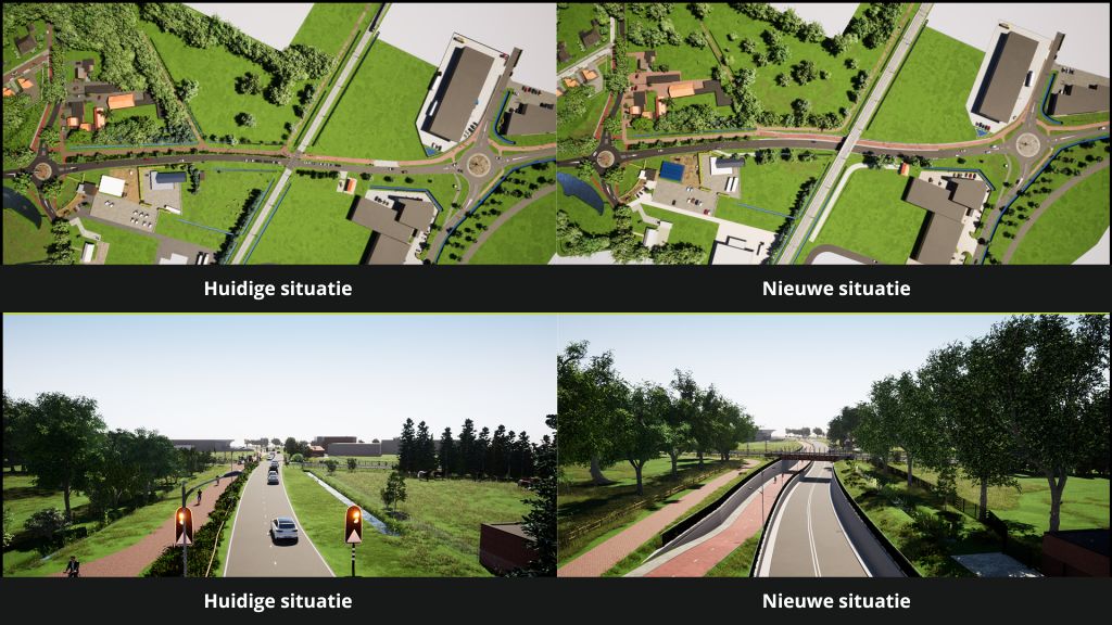 Twee voorbeelden van de huidige en twee voorbeelden van de nieuwe situatie.