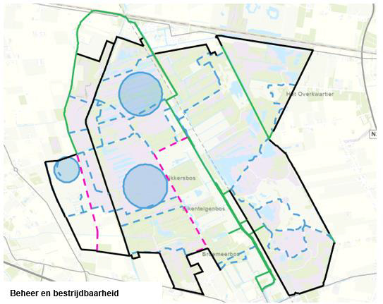 Visuele weergave van het beheer en bestrijdbaarheid binnen alle compartimenten uit het Natuurbrandbeheersplan.