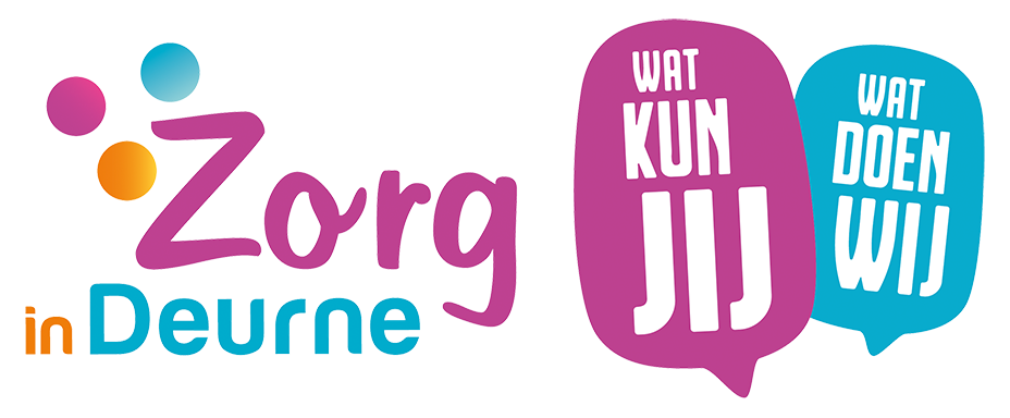 Logo Zorg in Deurne met de slogan 'Wat kun jij, wat doen wij'