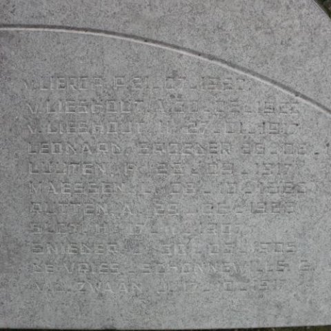 Foto kunstwerk Oorlogsmonument grafheuvel, close-up