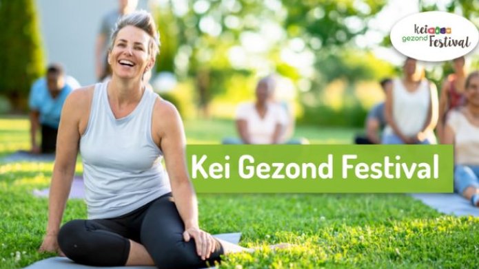 Nieuwsteaser 'Kei Gezond Festival' Deurne, foto van mensen die yoga doen