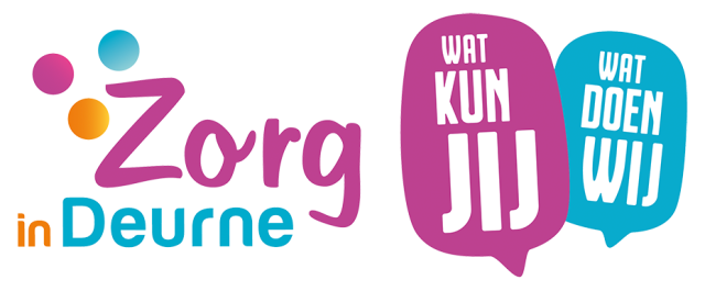 Logo Zorg in Deurne met de slogan 'Wat kun jij, wat doen wij'