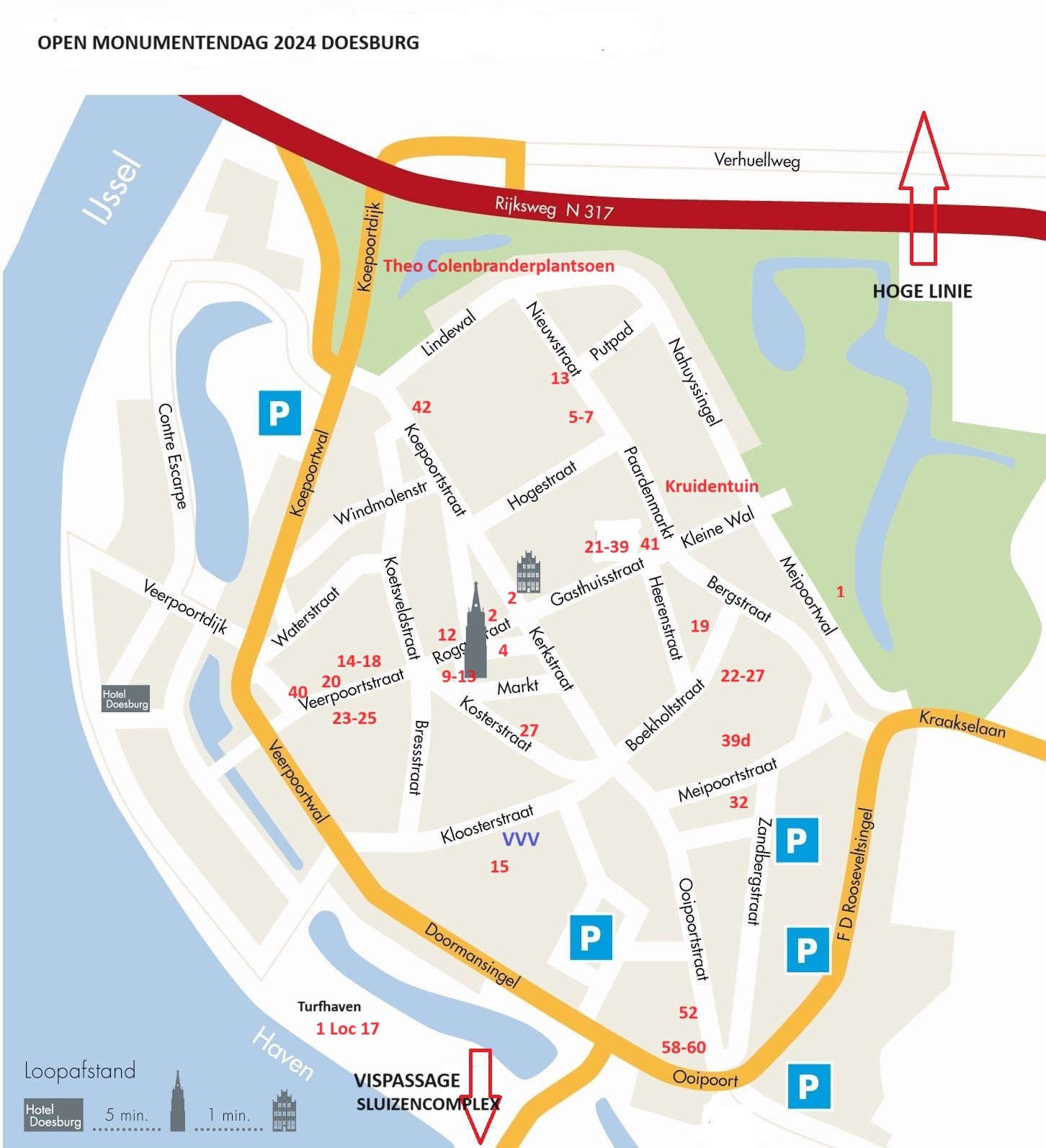 Plattegrond Centrum Doesburg en omliggend