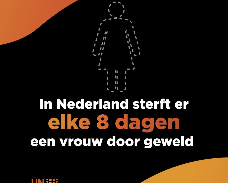 In Nederland sterft er elke 8 dagen een vrouw door geweld