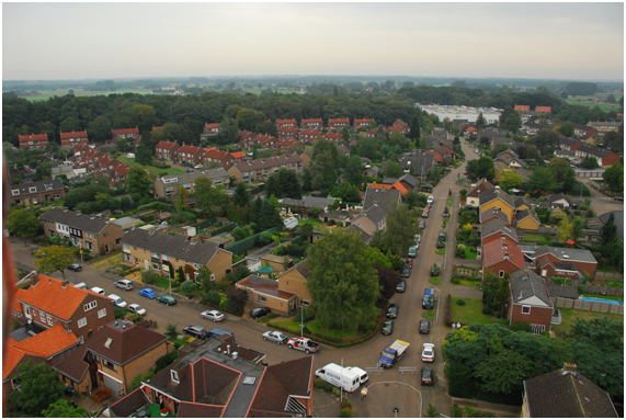 Foto van bovenaf over de wijk Gaanderen