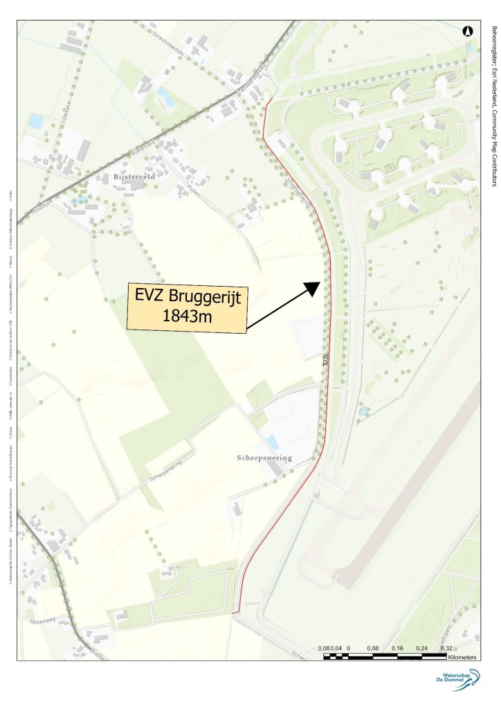 Een kaart waarop de liggen van de Ecologische Verbindingszone te zien is