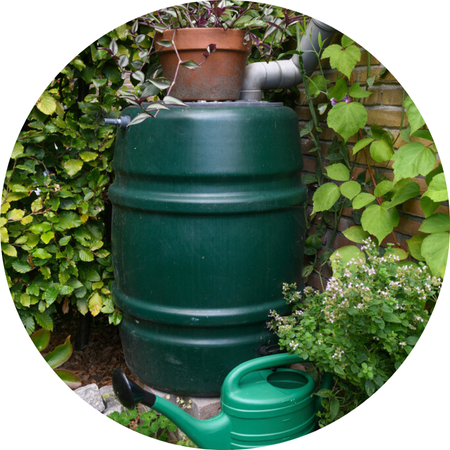 Regenton in tuin