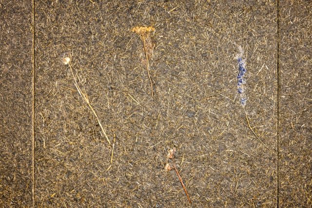 De binnenwand bestaat uit platen van bermgras uit regionale reststromen van ons eigen gemaaide bermgras.