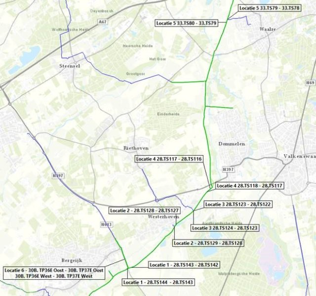 Kaart met de locaties