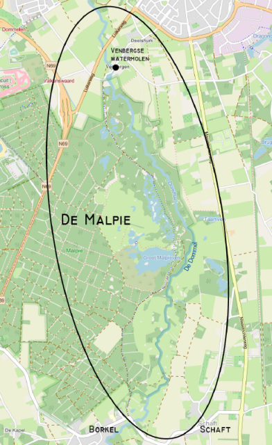 kaart projectgebied De Malpie