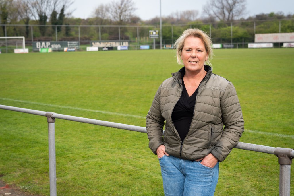 Bianca op het voetbalveld