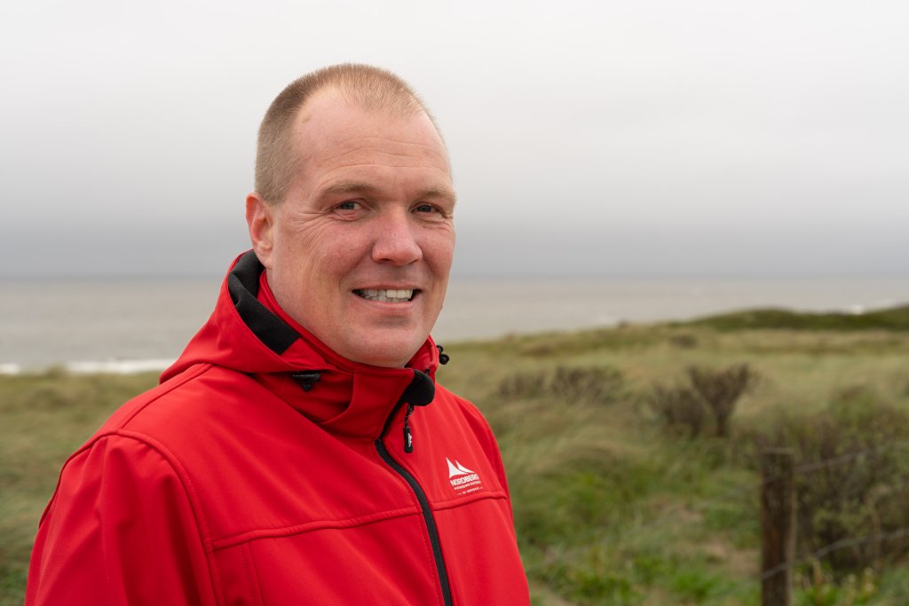 Portret van Marc op het strand