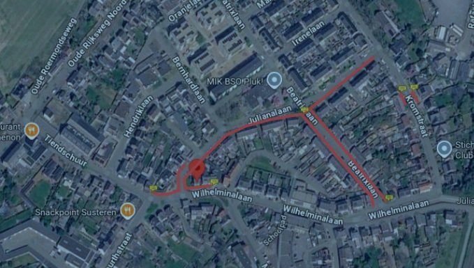 Wegenkaartje met route