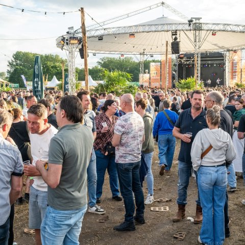 Publiek op het evenemententerrein