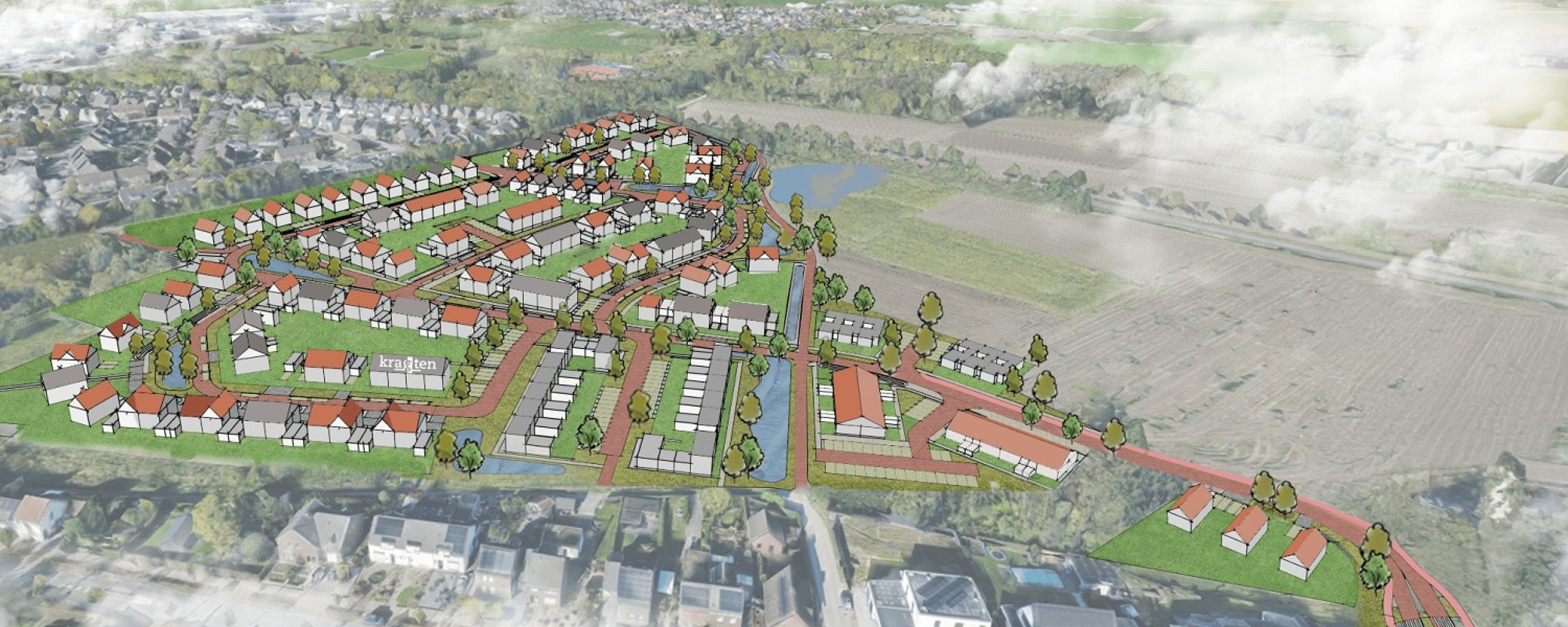 Situatietekening wijk Louerveld in vogelvlucht