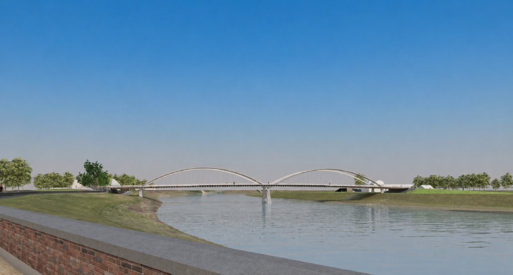 Impressietekening van de nieuwe Pater Sangersbrug