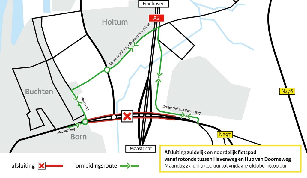 Situatiekaartje van de afsluiting