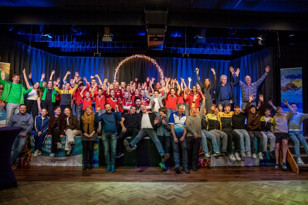 Wethouders Kim Leurs en Peter Pustjens en alle uitblinkers op het podium