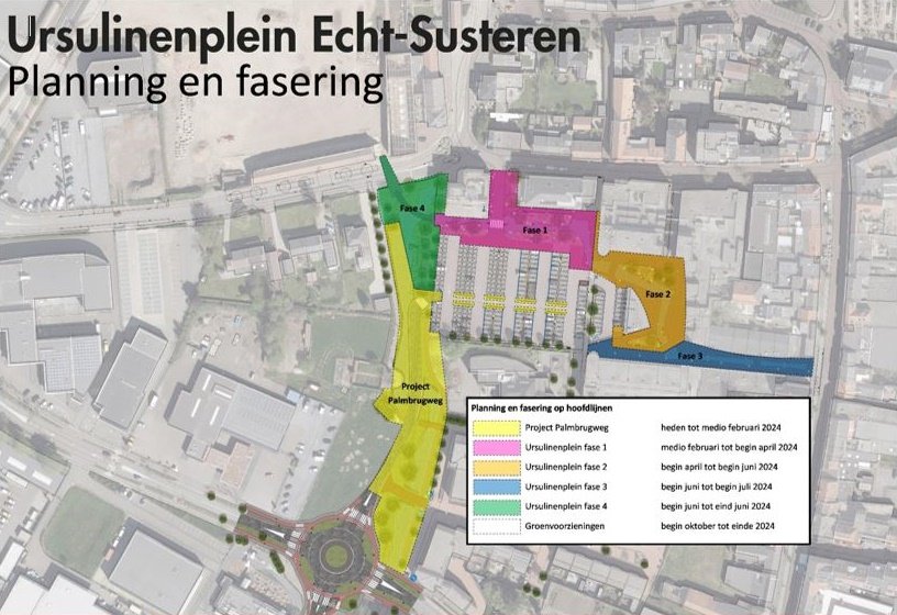 Planningskaart werkzaamheden Ursulineplein