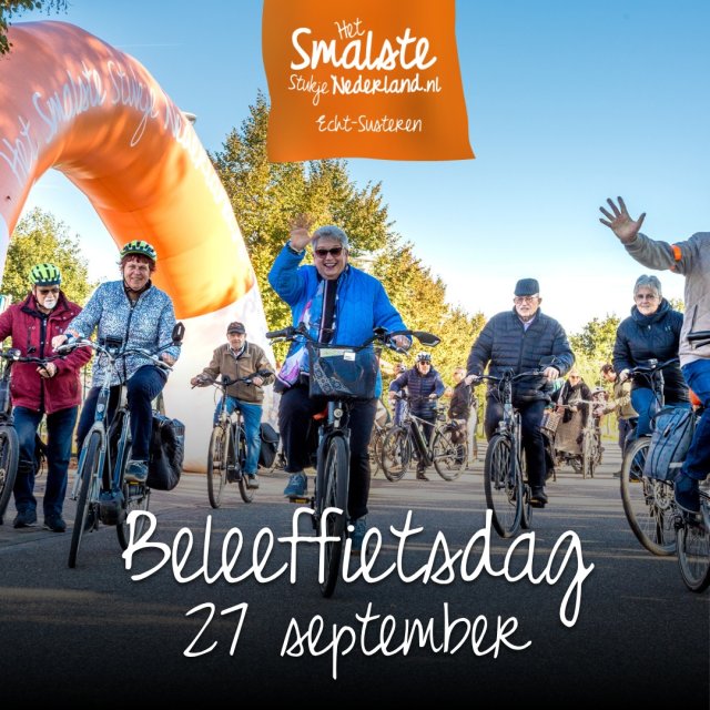 Promotieposter voor beleeffietsdag met ouderen op de fiets