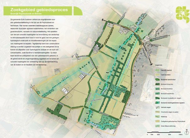 Kaart met gebiedsontwikkeling Pepinusbeek in Pey