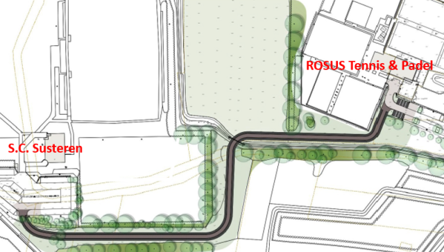 Kaartje verbindingsweg sportparken