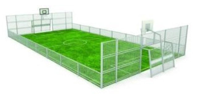 Tekening van een multisportveld