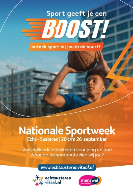 Promotieposter met jongen met basketbal